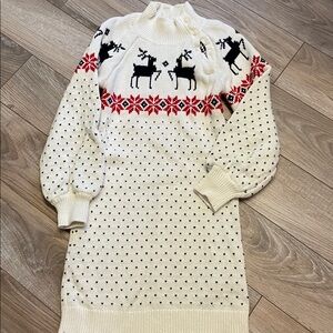 Reindeer Knit Sweater Dress